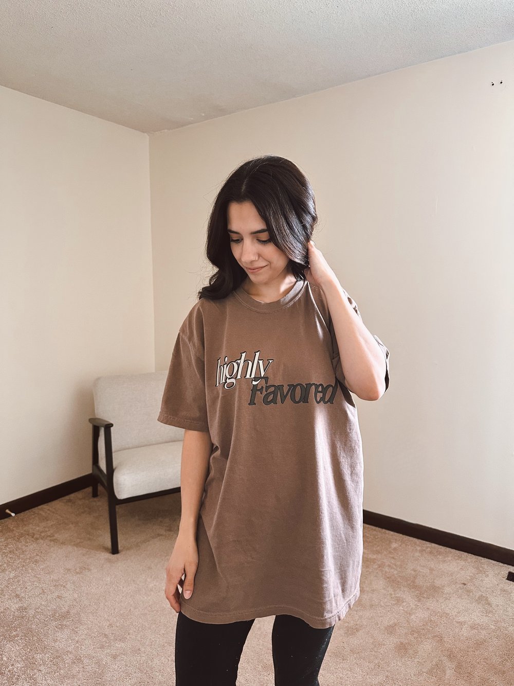 Image of Highly Favored Tee (Espresso)
