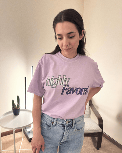 Image of Highly Favored Tee (Orchid)