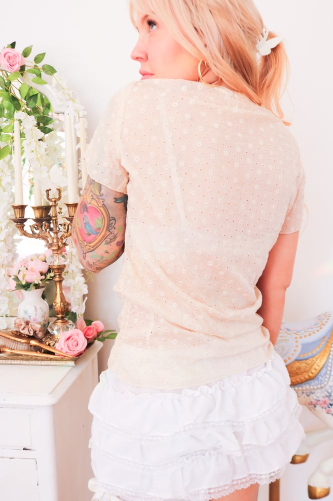 Image of Vintage 1970s Handmade Beige Top (XS/S)