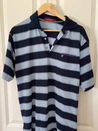 Image 2 of Memory Flowers custom created from a two tone blue polo shirt