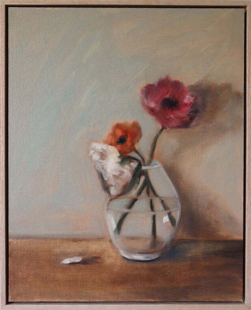 Image of Coquelicots et rose