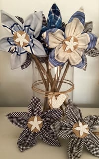 Image 1 of Memory Flowers custom created from a beautiful shirts and hankies
