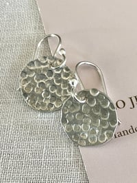 Image 2 of Argentium silver earrings. 