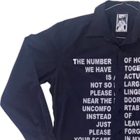 Image 2 of please linger button shirt (charcoal) 