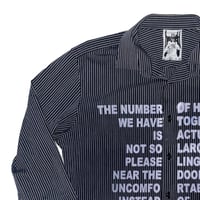 Image 2 of please linger button shirt (pinstriped)