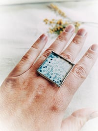Image 4 of Bague cyanotype détail d'orchidée