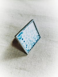 Image 1 of Bague cyanotype détail d'orchidée
