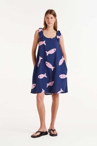Image 1 of Vestido corto rayón LENZING™ ECOVERO™ estampado 