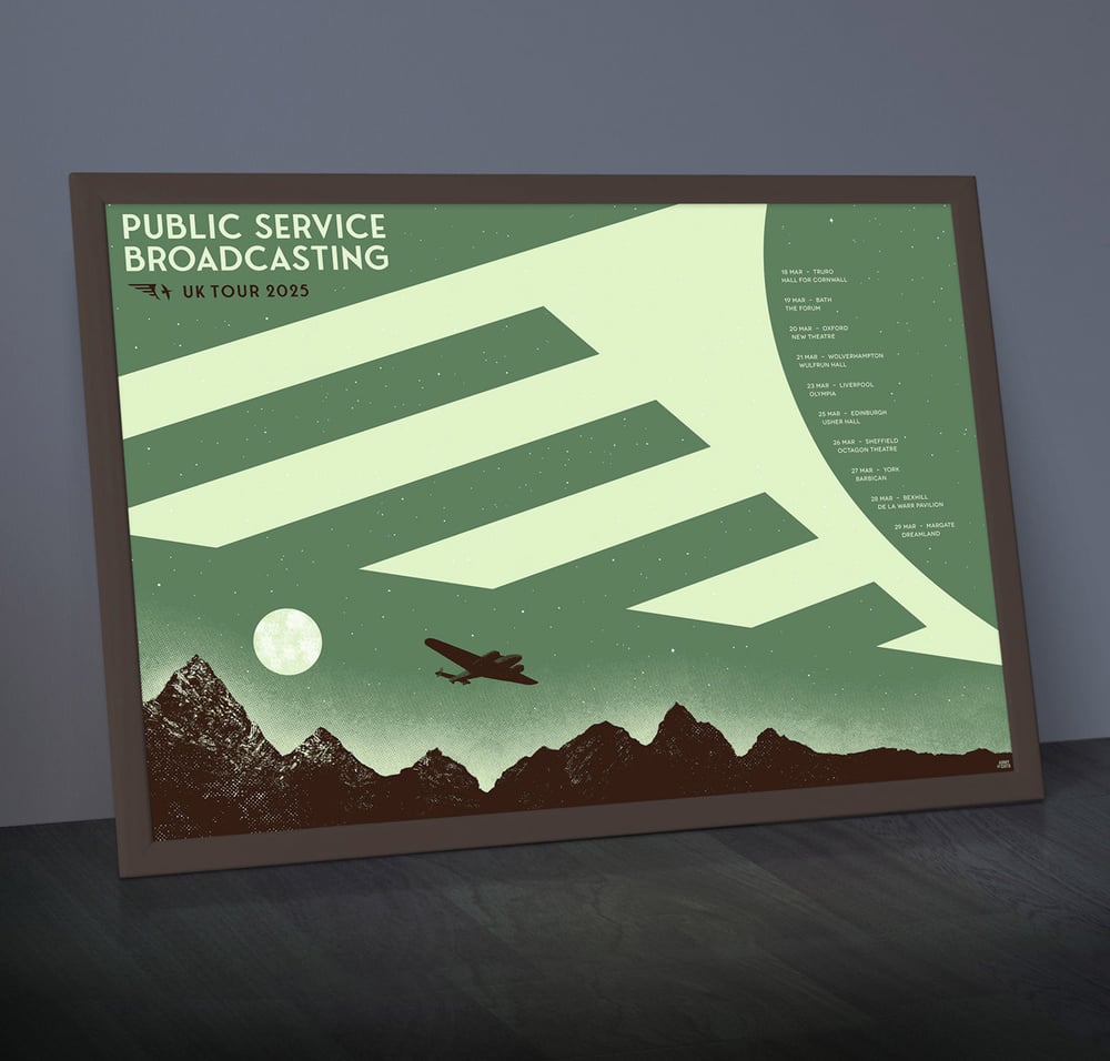 Image of Public Service Broadcasting - UK Tour 2025 - A2 silkscreen concert poster
