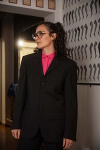 Image 2 of Completo gessato nero