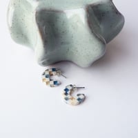 Image 2 of *NEW* Sky Checker Super Mini Hoop Earrings