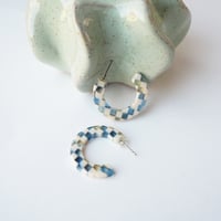 Image 2 of *NEW* Sky Checker Slim Midi Hoop Earrings