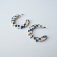 Image 3 of *NEW* Sky Checker Slim Midi Hoop Earrings