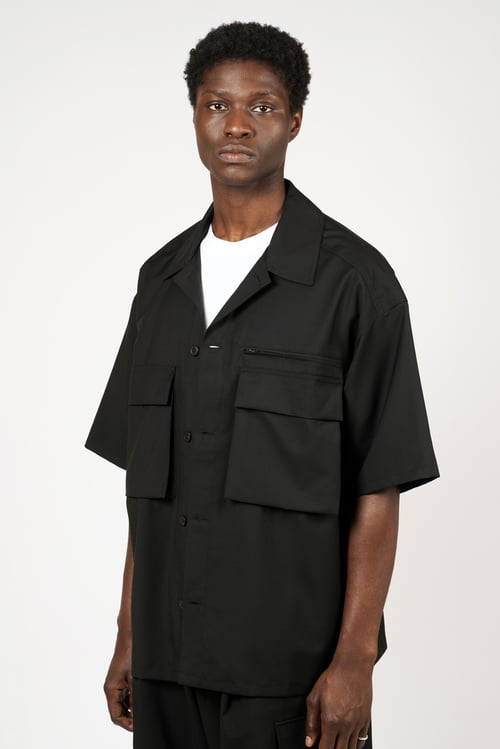 Image of Black Wool / Mohair Utility Shirt