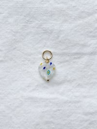 Charms coeur millefiori blanc multicolore 