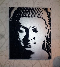 Image 4 of Silver Buddha on canvas