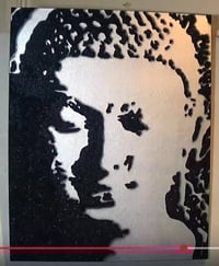 Image 2 of Silver Buddha on canvas