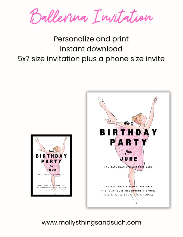 Image of Ballerina Dancer Invitation