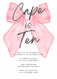 Image 5 of Pink Bow Birthday Invitation