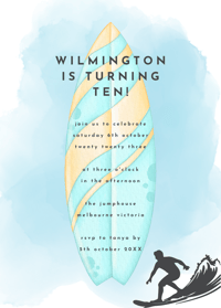 Image 1 of Surfer Dude Birthday Invitation