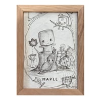 Image 1 of Ohhhhhh, Canada - graphite drawing in oak frame