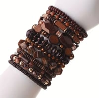 12 pc wooden bead bracelet stack 
