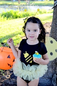 Image 3 of Bumblebee Tutu Leotard or Bodysuit Baby Toddler Birthday Halloween Set Wings and Headband