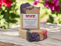 Black Raspberry Vanilla Goat Milk & Tallow Soap Bar, Homemade Organic Oil, Artisan Handmade Cold Pro