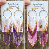 Image 2 of Glam Gradient Fringe Earrings | Elegant Statement Earrings
