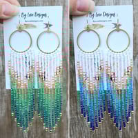 Image 3 of Glam Gradient Fringe Earrings | Elegant Statement Earrings
