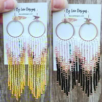 Image 4 of Glam Gradient Fringe Earrings | Elegant Statement Earrings