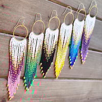Image 1 of Glam Gradient Fringe Earrings | Elegant Statement Earrings
