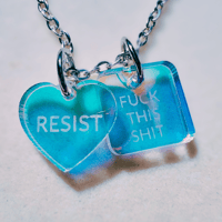 Image 2 of Iridescent Charm Necklace – RESIST & F* THIS SH*T**