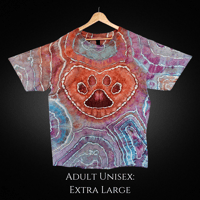 Image 1 of Ice Dyed Paw & Heart Pattern (XL) Adult T-shirt