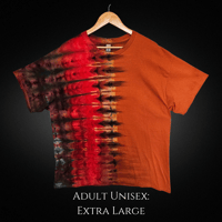 Image 1 of Ice Dyed Color Block Pleated Pattern Adult (XL) Unisex T-shirt