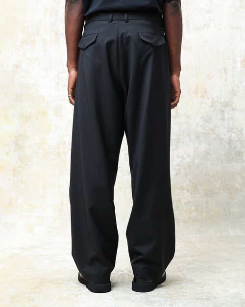 Image of Black Wool / Mohair Pleated Pants