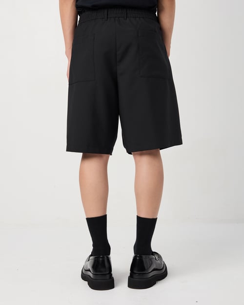 Image of Black Wool / Mohair Track Shorts