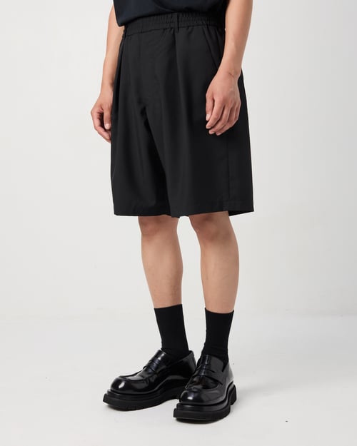 Image of Black Wool / Mohair Track Shorts