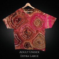 Image 1 of Ice Dyed Red & Brown Geode Adult (XL) Unisex T-shirt