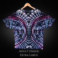 Image 1 of Ice Dyed Blue & Purple Double Fanfold Pattern Adult (XL) Unisex T-shirt