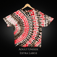 Image 1 of Ice Dyed Red Green & Brown Adult (XL) Unisex T-shirt