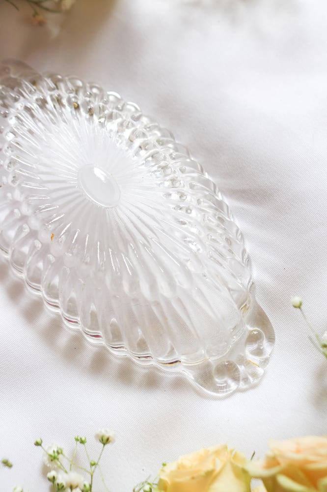 Image of Vintage Pressed Glass Olive/Relish Dish