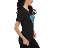 Image 2 of Cosmo - Blue Heart - Black Ladies T-shirt