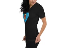 Image 3 of Cosmo - Blue Heart - Black Ladies T-shirt