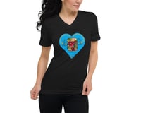 Image 1 of Cosmo - Blue Heart - Black Ladies T-shirt