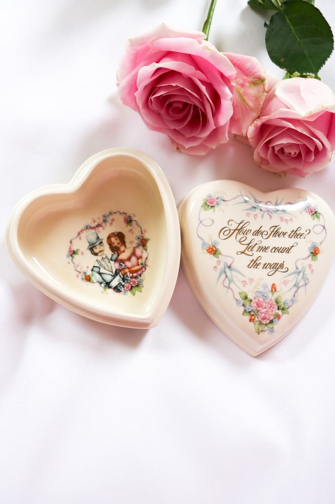 Image of Vintage 1980 Wedgwood Heart Shaped Trinket Box