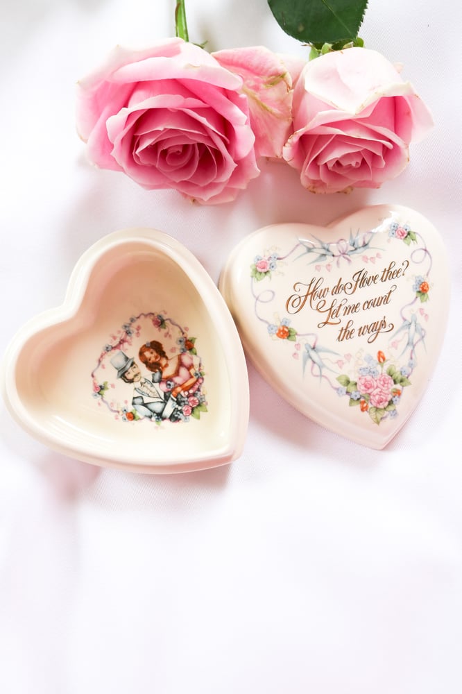 Image of Vintage 1980 Wedgwood Heart Shaped Trinket Box