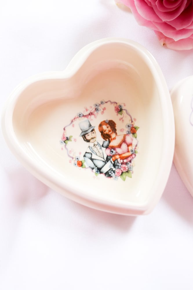 Image of Vintage 1980 Wedgwood Heart Shaped Trinket Box