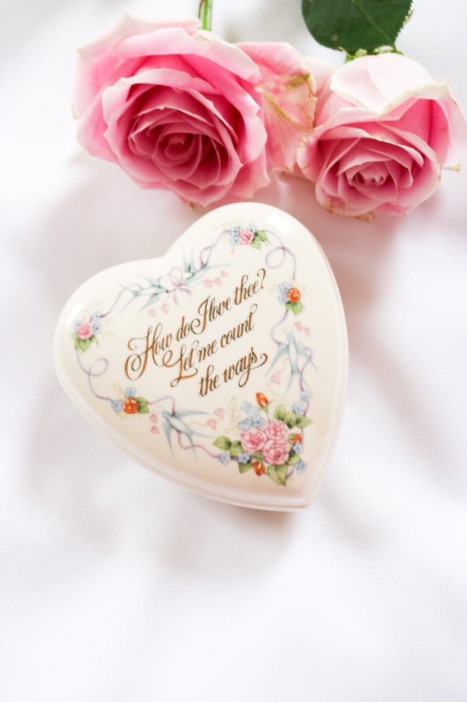Image of Vintage 1980 Wedgwood Heart Shaped Trinket Box