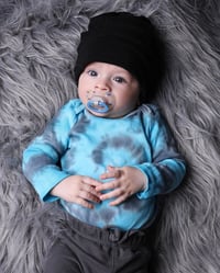Image 2 of Boy’s Blue Tie Dye Baby Bodysuit Boho Baby Top